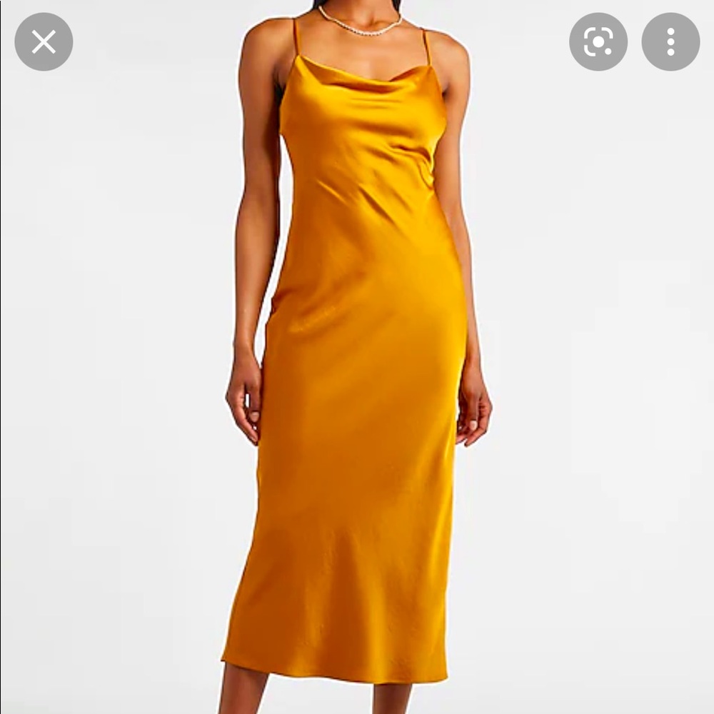 ISO express satin cowl neck in honey size m or up